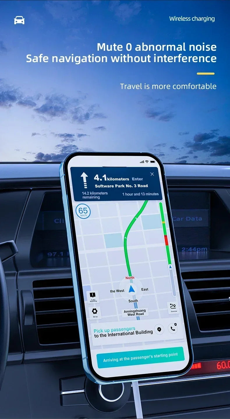 Vikefon 30w carregador magnético sem fio do carro para iphone 12 13 14 15 pro max ventilação de ar suporte do telefone do carro carregamento rápido do carro