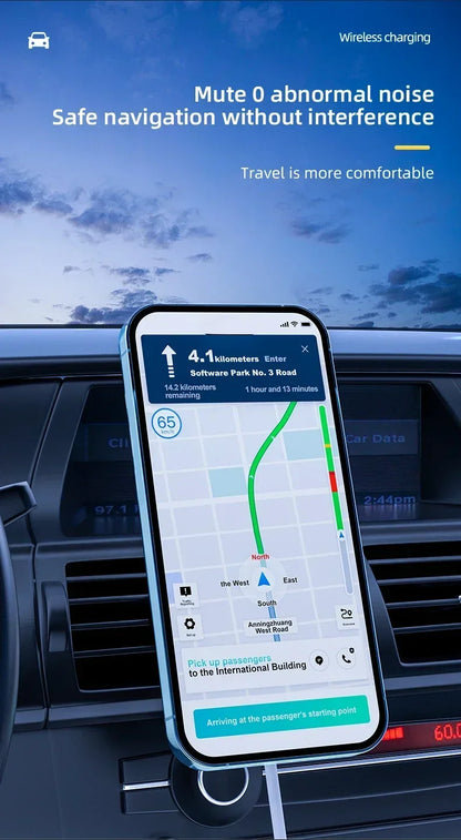 Vikefon 30w carregador magnético sem fio do carro para iphone 12 13 14 15 pro max ventilação de ar suporte do telefone do carro carregamento rápido do carro