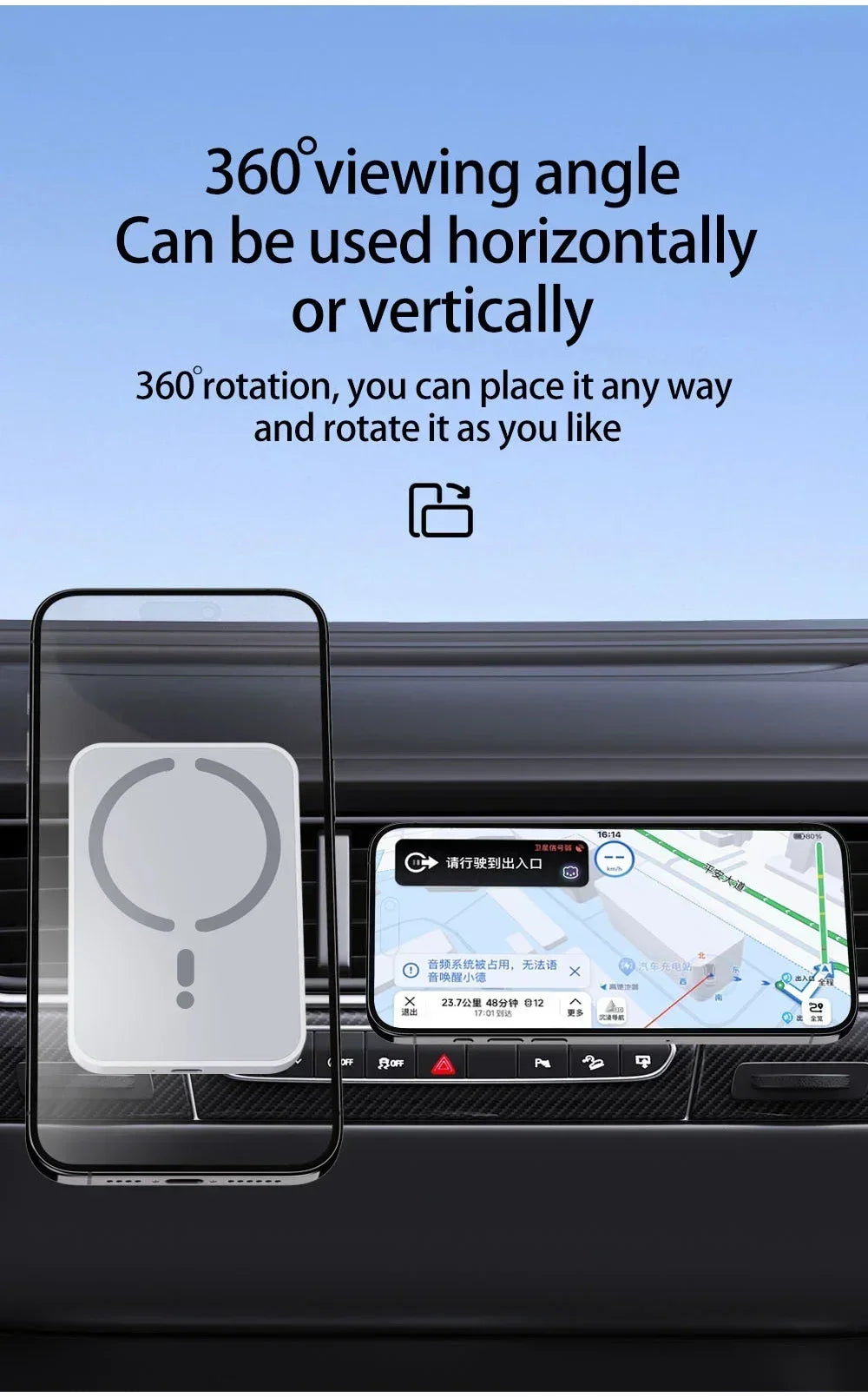 Suporte magnético para telefone, carregamento sem fio, saída de ar, 30w, almofada de carregamento rápido para magsafe iphone 16 15 14 13 12 pro max 12 xs