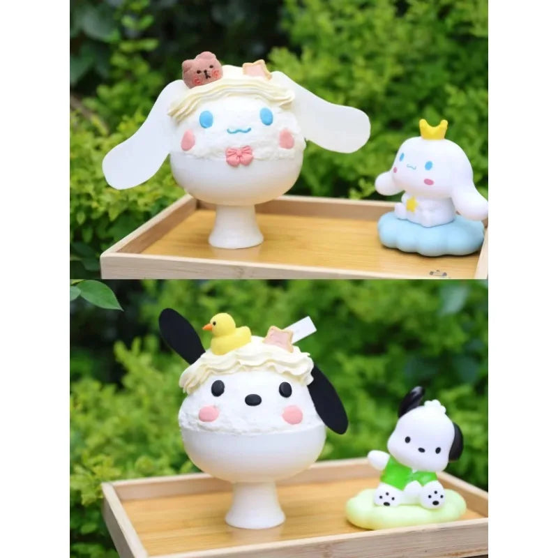 Luz noturna Sanrio; desenho animado com padrão de nuvem esmaltada; cachorro cooloru; cachorro osage; candeeiro de mesa pequeno; decoração de iluminação; festa