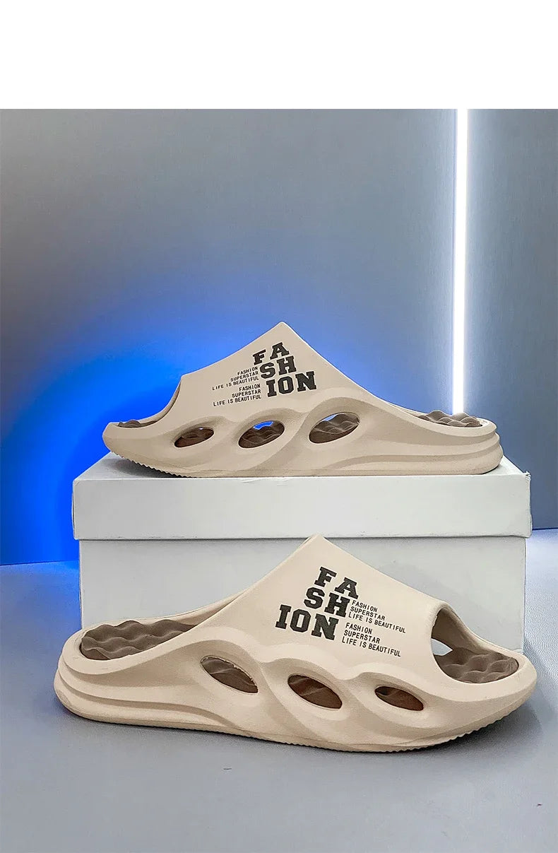 Men Fashion Massage Slippers Indoor/Outdoor Sandals Beach Flip Flop Thick Sole Male Slides Summer  Slippers