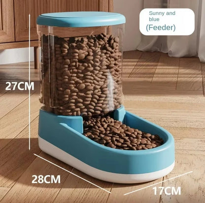 Automatic Pet Water & Food Dispenser - Gravity Flow Feeder for Cats & Dogs