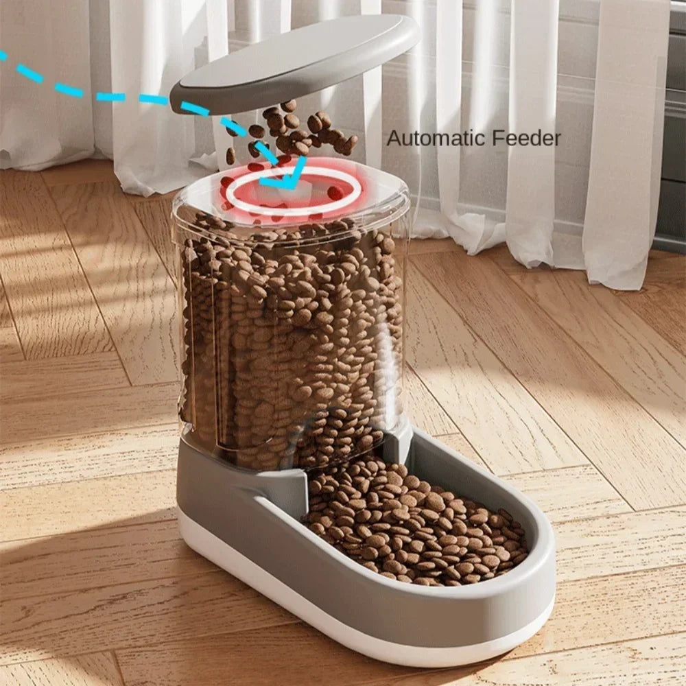 Automatic Pet Water & Food Dispenser - Gravity Flow Feeder for Cats & Dogs