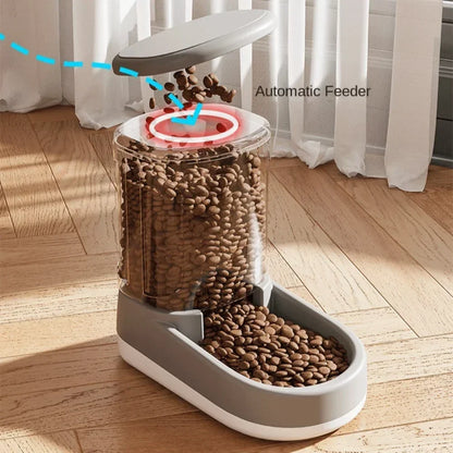 Automatic Pet Water & Food Dispenser - Gravity Flow Feeder for Cats & Dogs